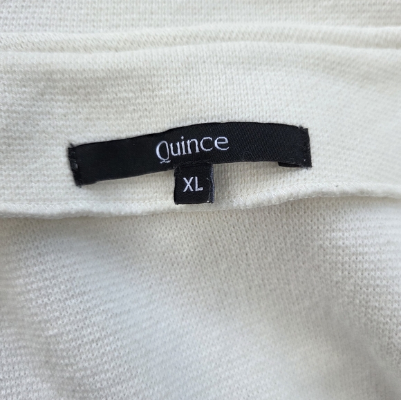 Quince 100% Organic Cotton Ivory White Women's Collared Blazer Cardigan - Picture 6 of 6